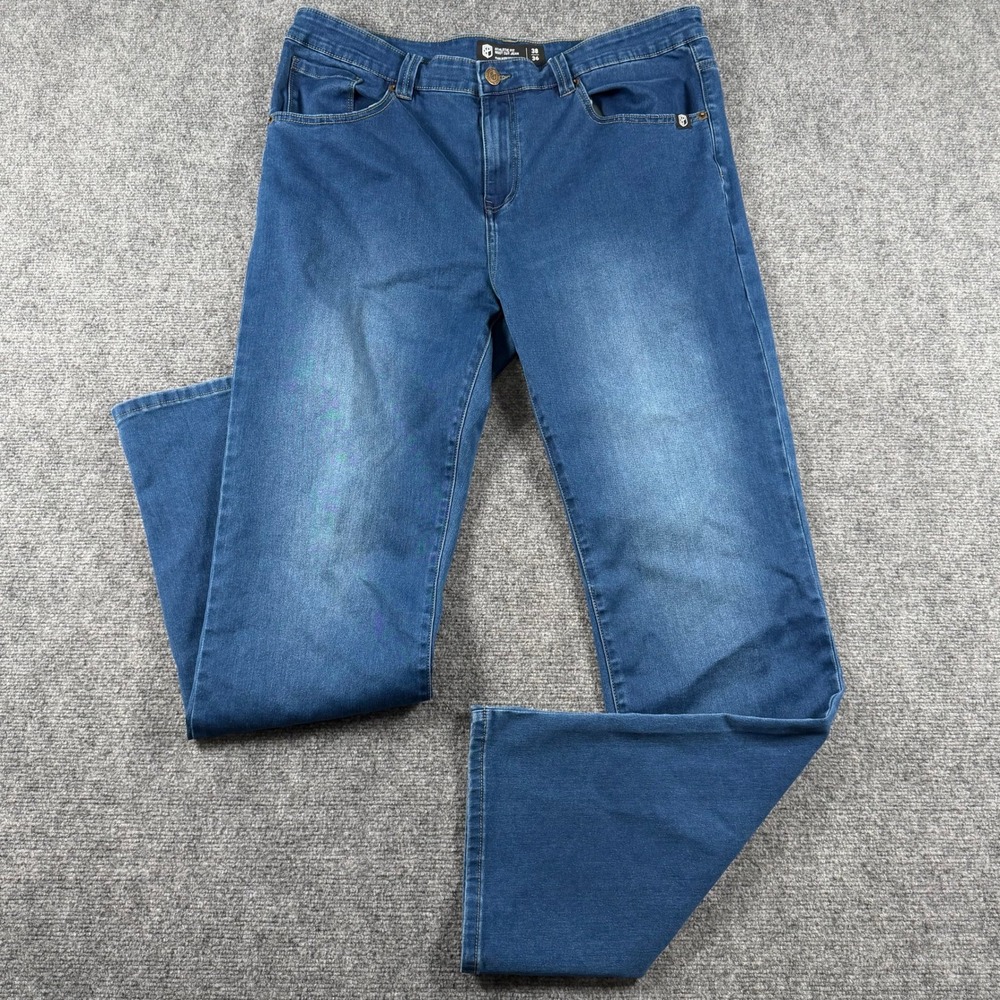 Born Primitive Boot Cut Jeans Mens 38x36 Blue Athletic Fit Flex Stretchy Denim